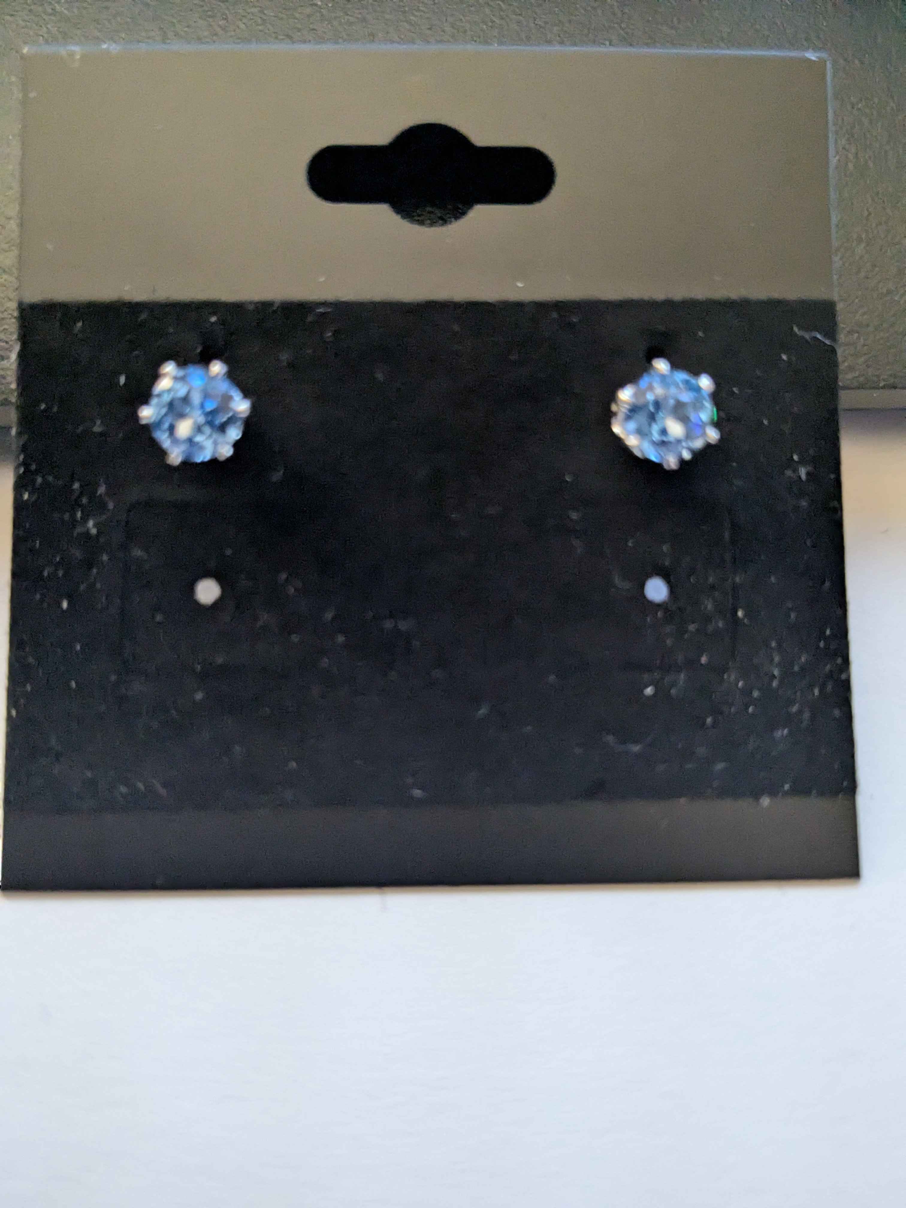 Blue Zircon Sterling Silver studs